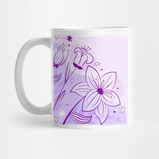 Purple Floral Art Mug